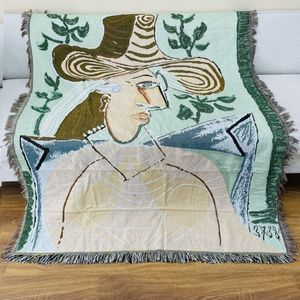 Tapiz bohemio decorativo personalizado, mantas tejidas de poliéster y algodón 100%, manta de Picnic, cubierta de sofá con flecos - Product Image 2