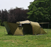Tente tunnel de glamping familiale quatre saisons avec tissu polyester imperméable de plus de 3000 mm, 2 couches