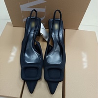 Sandales Mode d'Été Nouveauté 2025 pour Femme QuiteS ZA, Style Français, Talons Épais, Bout Carré Pointu, Boucle, Lacets, Sangle Arrière, Chaussures Designer sans Bretelles pour Femme