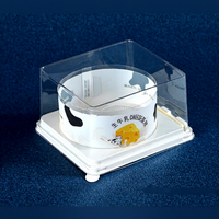 Emballage alimentaire carré en plastique PET de qualité alimentaire BOHE X035 noir pour Tiramisu, Mousse, Gâteau, Pain, Fromage – Boîte de 4 pouces personnalisable avec protection UV