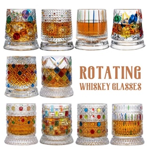 <span class=keywords><strong>Bicchieri</strong></span> da <span class=keywords><strong>whisky</strong></span> girevoli a 360 gradi in cristallo colorato <span class=keywords><strong>con</strong></span> logo personalizzato, <span class=keywords><strong>bicchieri</strong></span> creativi rotanti <span class=keywords><strong>con</strong></span> sottobicchiere per bar - Product Image 1