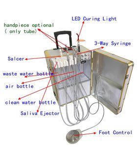 Unità Dentale Portatile S112 CE Completa con Manipolo ad Alta Velocità, Compressore d'Aria e Aspirazione Tutto in Uno - Product Image 4