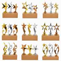 Componente de trofeo de estrella metálica intercambiable Elite, personalizado, duradero, chapado en oro, plata y bronce, al por mayor