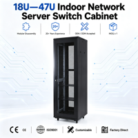 Rak Server 42U Free Standing 19 Inch dari Baja SPCC untuk Peralatan Pusat Data 600x1200mm, Tersedia