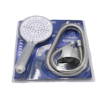 Ensemble de douche portatif gris moderne en acier inoxydable avec tuyau, pommeau de douche haute pression à économie d'eau, 3 fonctions pour la vente en gros