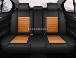 Vente chaude 2024 cool coussins de siège de voiture de luxe ensemble complet 11 pièces housses de siège en cuir PU universel <span class=keywords><strong>orange</strong></span> noir cuir Napa