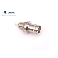Conector coaxial de cable hembra/macho BNC, mamparo hembra BNC recto montado con olla de soldadura
