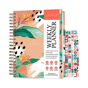 Custom Monthly Daily Planner Binders Spiral Binding Goal Habit Tracker Weekly Planner Organizer Agenda 2024