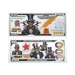 Billete de <span class=keywords><strong>100</strong></span> Dólares de Estados Unidos con la Imagen del Tío Sam, Chapado en Plata de 24k, para Colección, 2026 - Product Image 5