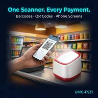Lecteur de codes-barres 2D mains libres UMG-FS31 à décodage rapide pour plateforme, lecteur USB pour paiement en magasin de proximité