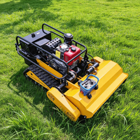 Tondeuse à gazon industrielle télécommandée sur chenilles, autopropulsée, diesel, tout-terrain, pour l'aménagement paysager des vergers