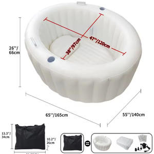 Bassin de naissance gonflable OEM blanc pour bébé, conforme EN71, en PVC, pour accouchement à domicile, avec doublure, pompe électrique et rangement - Product Image 2
