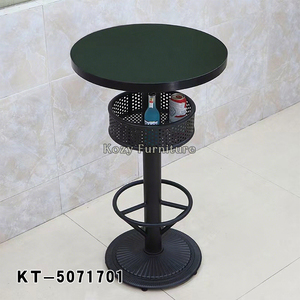 Muebles comerciales modernos Retro de alta calidad, mesa de barra con Base de hierro con parte superior de piedra sinterizada redonda para Cocina, Restaurante, cafetería, Club, <span class=keywords><strong>Bar</strong></span> - Product Image 5
