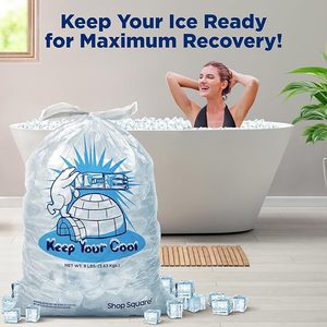 Sac rétractable PE étanche à l'humidité 10 lb épaisseur clair Cube sacs de stockage de glace pour Camping événements pêche pique-nique - Product Image 5