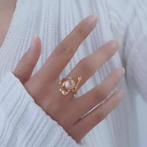 10560DIY Pearl Accessories S925 Silver Ring Empty Holder <b>Concealer</b> Silver Jewelry Holder with 9-12mm Round Beads - Product Image 4