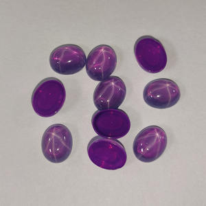 Cabujones Sintéticos Ovalados con Base Plateada en Rosa/Azul/Verde/Morado, Gema Suelta de Rubí Estrella para la Fabricación de Joyas - Product Image 5