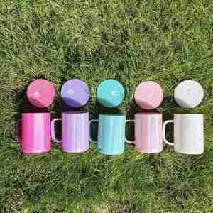 แก้วกาแฟแบบมีฝาพลาสติก PP ขนาด 17 ออนซ์ สีสันสดใส ประกายวิบวับ สำหรับงานซับลิเมชั่น - Product Image 3
