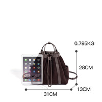 Tas Ransel Kulit Sapi Suede Custom, Tas Selempang Tali Serut, Tas Ransel Bucket Vintage, Tas Tangan Grosir
