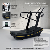 Tapis roulant commercial incurvé non motorisé, machine de course mécanique, surface en fibre de carbone en arc, sans assistance motorisée, pour usage en salle de sport