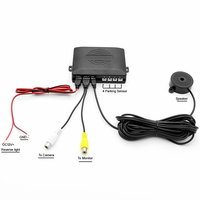 GreenYi Capteur de stationnement vidéo pour voiture avec 4 capteurs Capteur d'assistance inverse Détecteur de radar de recul pour système de caméra de surveillance