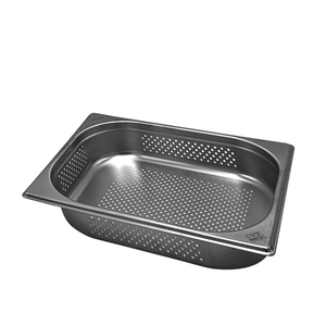 Teglia Gastronorm GN 1/2 325X265X6,5H Forata in Acciaio per Cucina Commerciale - Product Image 1