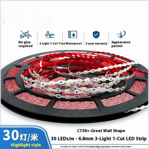 Tira de Luz <span class=keywords><strong>LED</strong></span> para Letreros Publicitarios, Tira Luminosa de 12v 2835 30leds, Impermeable, Flexible, de Alta Luminosidad, para Interiores - Product Image 4