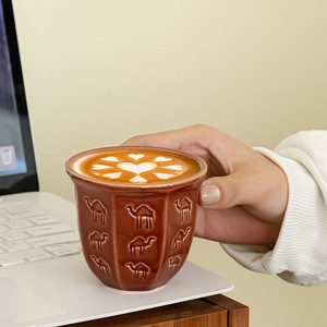 New Design Home Hotel Cafe Afternoon Tea Drinkware Accessories 100ml 180ml 250ml Brown Camel Decor Arabian Porcelain Coffee <strong>Cup</strong> - Product Image 1