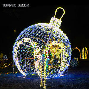 Motif de Noël géant extérieur 3d éclairage créatif à led illuminé en forme de sphère design motif lumières <span class=keywords><strong>boule</strong></span> <span class=keywords><strong>lumineuse</strong></span> décorative - Product Image 5