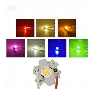 Diodes <span class=keywords><strong>LED</strong></span> à puce 1W haute puissance, pré-soudées sur circuit imprimé (PCB) avec <span class=keywords><strong>câble</strong></span> de 20mm <span class=keywords><strong>pour</strong></span> downlight et projecteur, couleurs bleu, vert, rouge, DC5V - Product Image 1