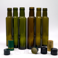 Bouteille d'huile de cuisson, d'huile d'olive ou d'huile d'olive brune, carrée ou ronde, de couleur vert antique, de 250 ml ou 500 ml, Botellas De Vidrio Para Aceite Oliva