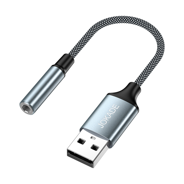 JOKADE NEW USB to 3.5MM Audio Adapter Headphone Connector Mini Audio Adapter High-fidelity Sound Quality clear Noise-free