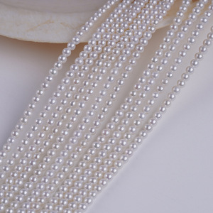 Perles d'eau douce naturelles de 3 à 3,5 mm, petites perles de qualité supérieure, brillance élevée, blanches et roses, semi-finies, pour collier DIY - Product Image 4