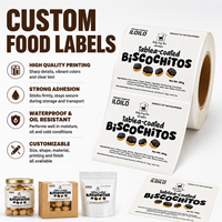 Étiquettes personnalisées pour emballages alimentaires de biscuits, autocollants en rouleau blancs en BOPP, résistants à l'eau et à l'huile, auto-adhésifs pour bocaux, boîtes et sachets