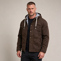 Veste de travail à capuche en toile cirée de haute qualité pour homme, doublure en flanelle à carreaux, vêtement d'extérieur décontracté vintage, service personnalisé