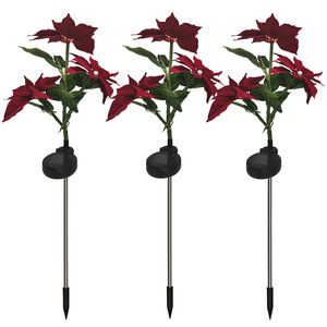 Fourniture transfrontalière solaire LED lumineuse lampe à fleurs artificielles arrangement saisonnier extérieur pour sol de cour de maison de noël - Product Image 5