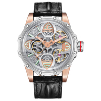 Montre mécanique automatique pour homme de luxe HANBORO, série trèfle à quatre feuilles, boîtier en acier inoxydable, verre, résistance à l'eau 5 BAR