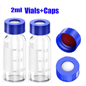 8mm 9mm <span class=keywords><strong>2mL</strong></span> Amberkleurige cilindrische glazen <span class=keywords><strong>vial</strong></span> met schroefdraad, transparante <span class=keywords><strong>HPLC</strong></span>-<span class=keywords><strong>vial</strong></span>, 9mm schroefdop, PTFE/silicone septum, temperatuurbestendig - Product Image 4