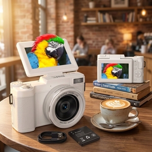 13MP 5K Vlog Camera 3.0" Flip Screen 72MP Interpolation Retractable Flash for Outdoor Photography DC602R 5K Resolution Capt - Product Image 1