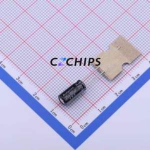 Condensateur électrolytique en aluminium à montage traversant 25YXJ100MFFCT15X11, D5xL11mm, 100uF, 20%, 25V, 250mA-100kHz - Product Image 1