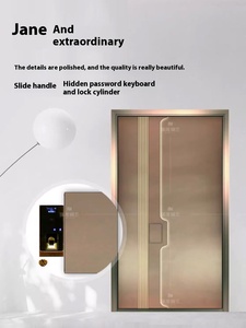 La <span class=keywords><strong>rencontre</strong></span> de la porte en cuivre minimaliste à la main en métal forgeage ciseau processus Villa ménage porte d'entrée antivol - Product Image 5