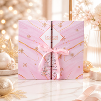 Boîte de calendrier de l'avent personnalisée de luxe pour influenceurs, emballage de marque, 24 jours, soins de la peau, maquillage, chocolat, boîte cadeau rigide magnétique