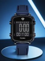 Jam Tangan Digital Outdoor TOMI Luxury Diver Alarm dengan Tali Silikon untuk Pria, Dilengkapi Kronograf dan Beberapa Zona Waktu