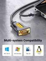 UGREEN-Adaptador de USB a RS232, Cable Serial DB9 Macho de 9 Pines con Chipset PL2303, Cable Convertidor de 2"
