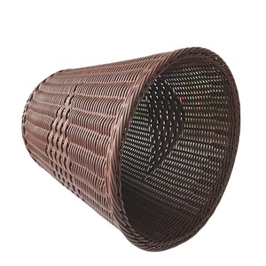 Cesto de Ropa Redondo de Plástico con Diseño de Mimbre de 36x36cm para Habitaciones de Hotel y Pensiones, para Ropa Sucia, Toallas de Baño y Toallas de Mano - Product Image 5