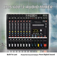 Console de mixage audio numérique et d'enregistrement CMS 600-3/1000-3/1600-3 en gros avec double processeur DSP 99, corps métallique, sortie 1000W, 6 canaux