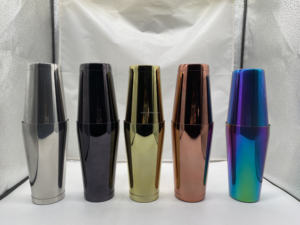 Herramientas de barra de acero inoxidable Accesorios de barman para bebidas de vino Boston Shaker Cup y Mixer Durable Metal Barware - Product Image 6