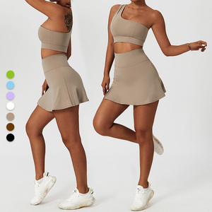 Conjuntos Deportivos de 2 Piezas al por Mayor para <span class=keywords><strong>Mujer</strong></span>, Vestido de <span class=keywords><strong>Tenis</strong></span>, Bra Deportivo, Falda de Golf, Faldas de <span class=keywords><strong>Tenis</strong></span>, Conjuntos de Yoga - Product Image 1