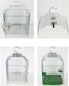 Vente en gros usine Cage à perroquets suspendue en métal, grande capacité, pour oiseaux d'ornement, avec gamelle - Product Image 5