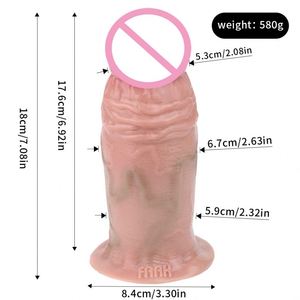 FAAK Silicone Large Butt Plug Skin Touch Realistic Thick <b>Dildo</b> with Sucker Sex Toys for Women Men Anal Massage Masturbate - Product Image 6