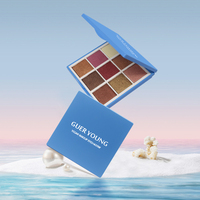 Vente en gros de 9 couleurs d'ombre à paupières en plastique riche en pigments clairs Personnalisez votre propre palette d'ombres à paupières design